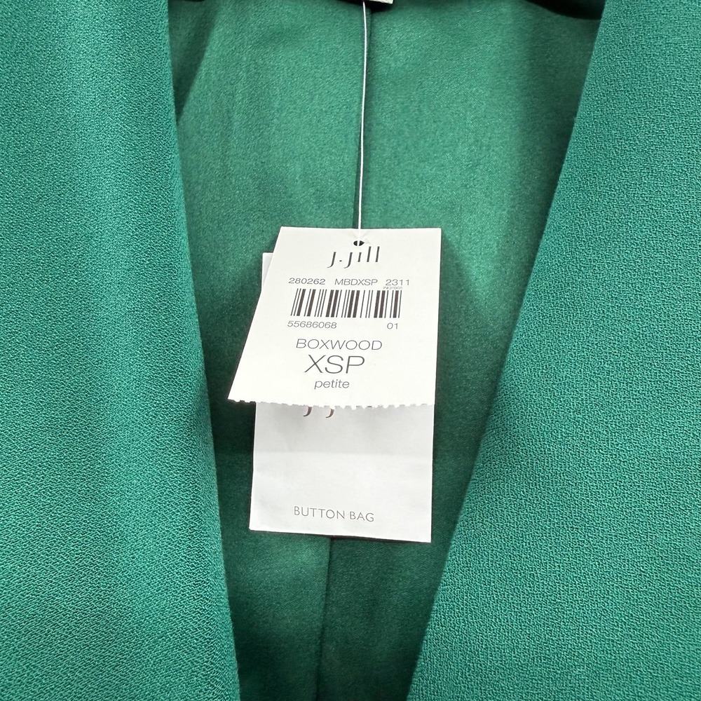 NEW J.Jill Blazer Career Office Button Front Green Jacket Womens Size XSP - Picture 2 of 7